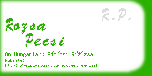 rozsa pecsi business card